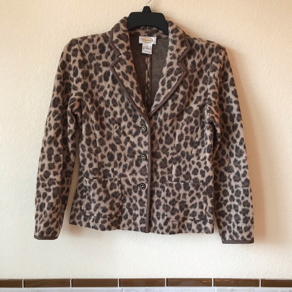 Talbots | Jackets & Coats | Talbots Womens Wool Blazer Jacket Animal ...